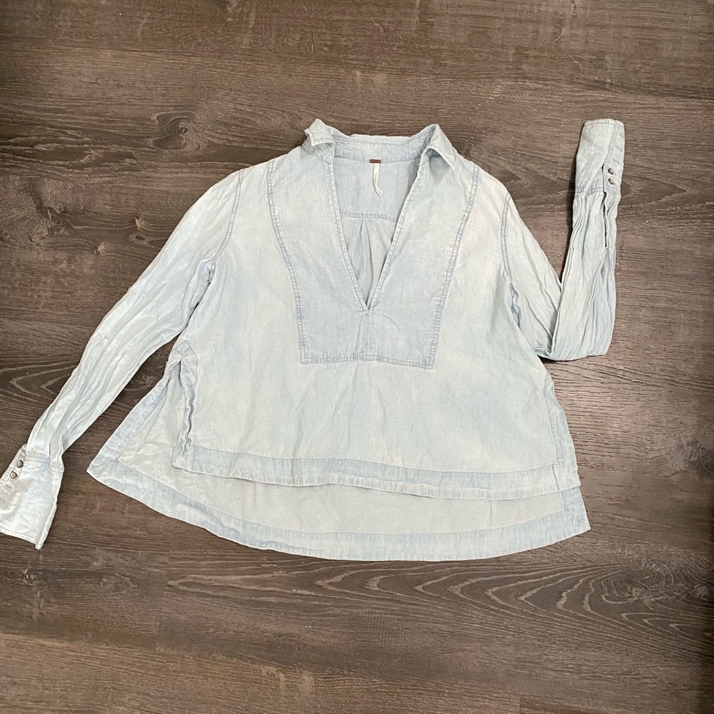 Free People denim crop top